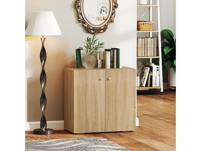 Mobiletto multiuso a 2 ante mobiletto soggiorno o ufficio in legno