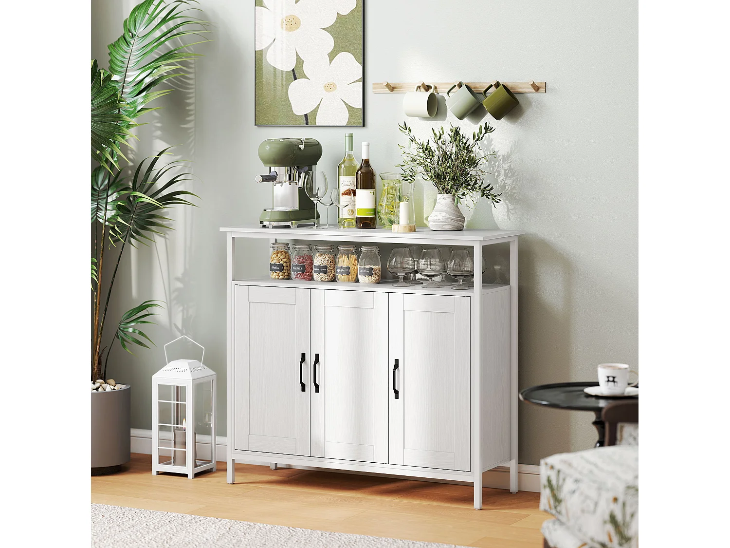 Credenza cucina con ripiano aperto e 2 armadietti mobile cucina