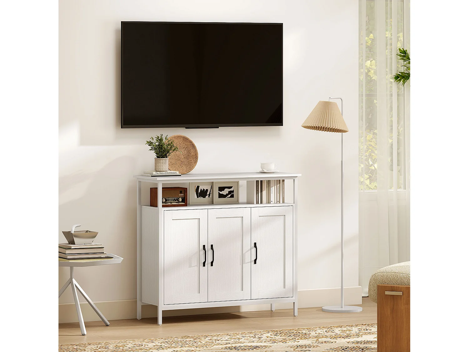 Credenza cucina con ripiano aperto e 2 armadietti mobile cucina