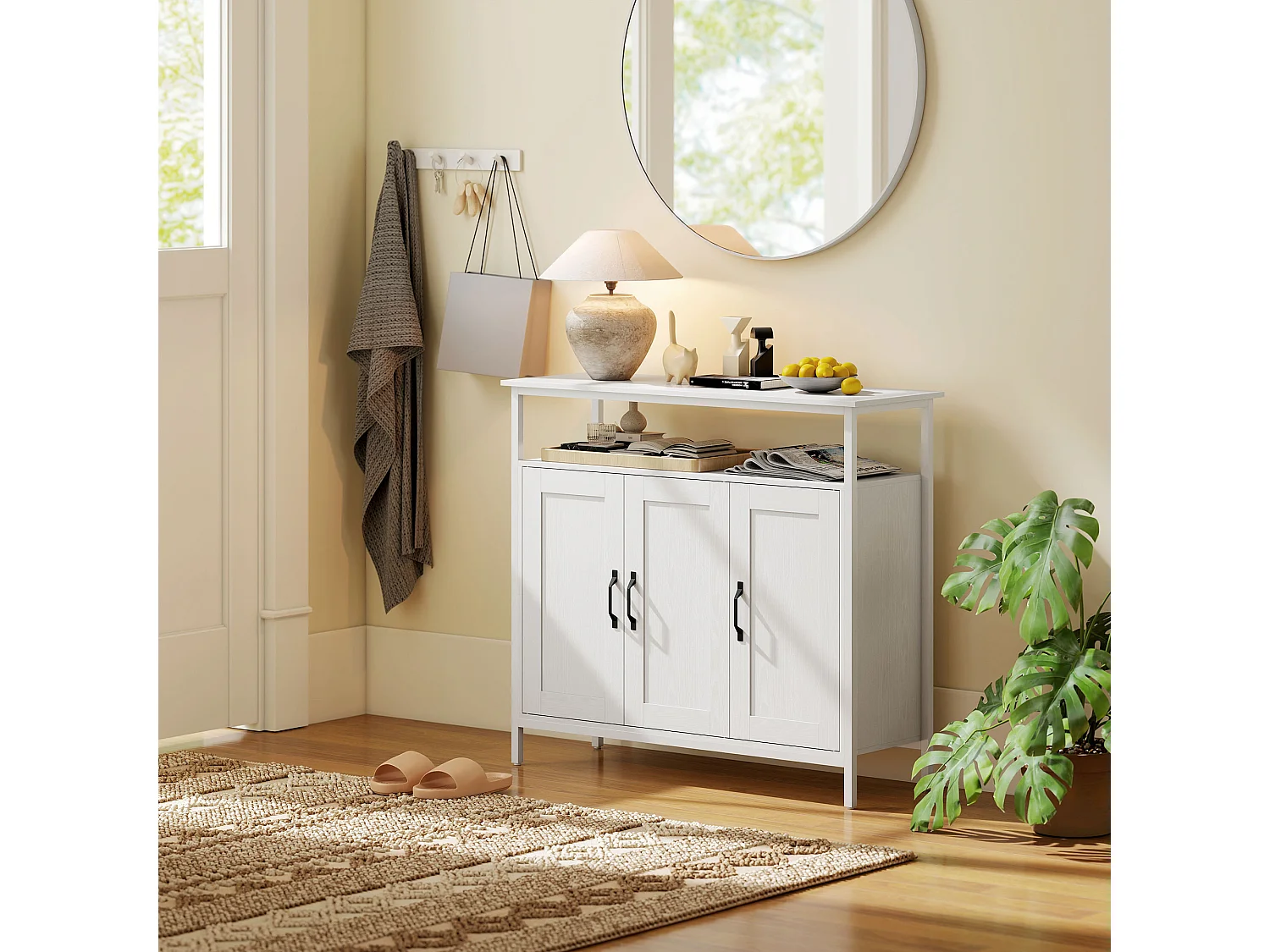 Credenza cucina con ripiano aperto e 2 armadietti mobile cucina