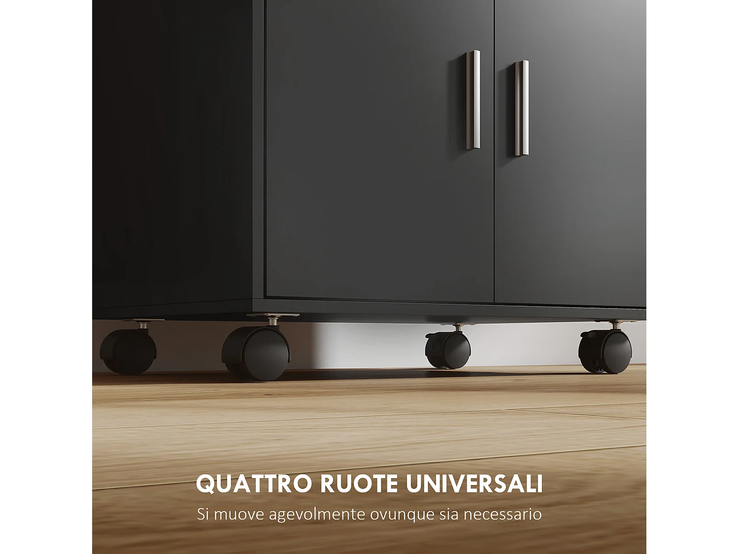 Mobile microonde con ruote credenza cucina con cassetto piano per elettrodomestici,