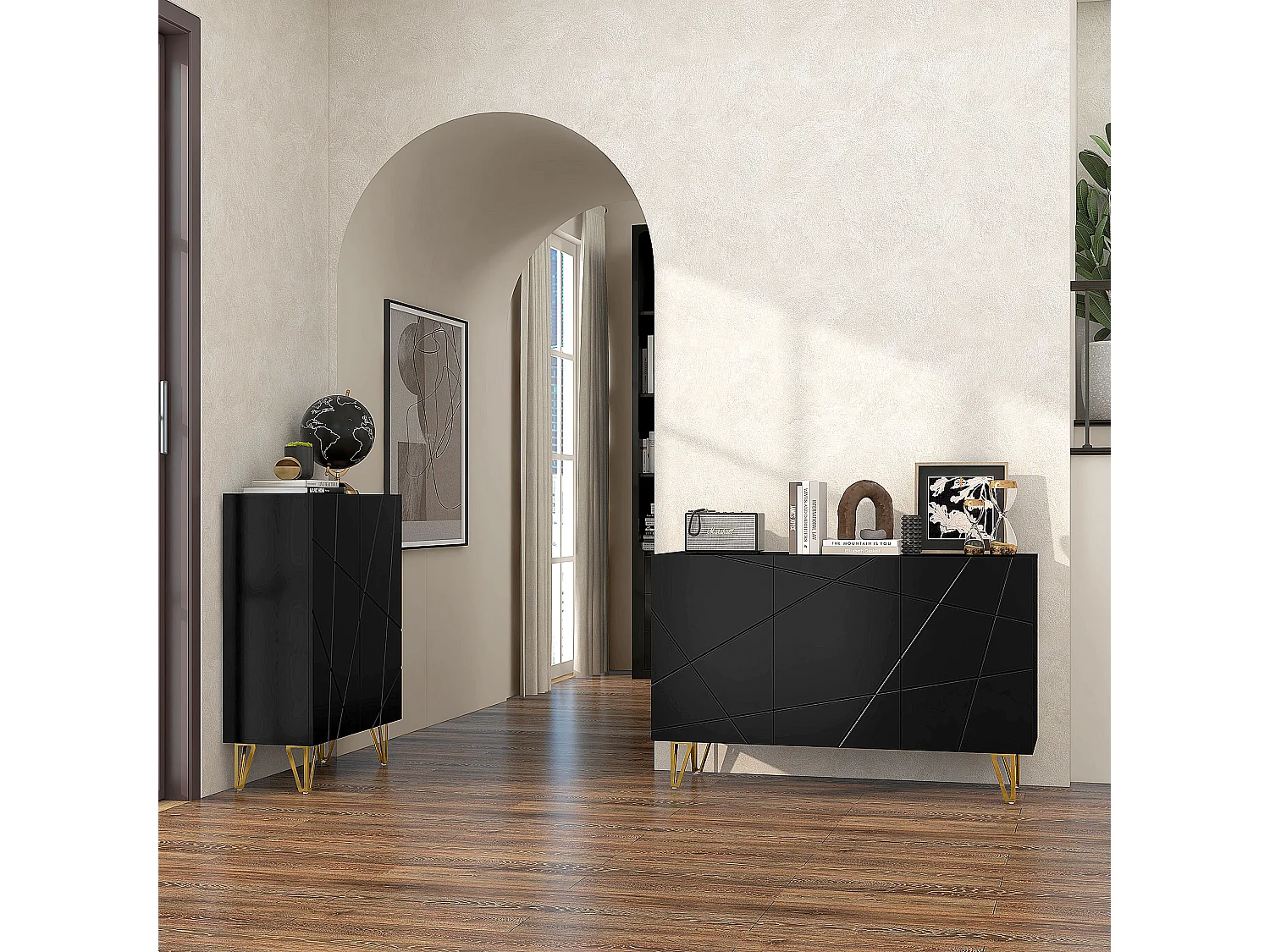 Mobile contenitore con 2 armadietti e ripiano regolabile a 3 livelli