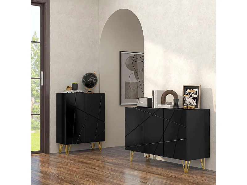 Mobile contenitore con 2 armadietti e ripiano regolabile a 3 livelli