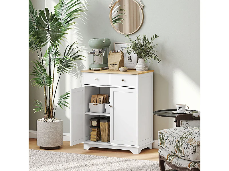 Credenza soggiorno con 2 cassetti e armadietto con ripiano regolabile