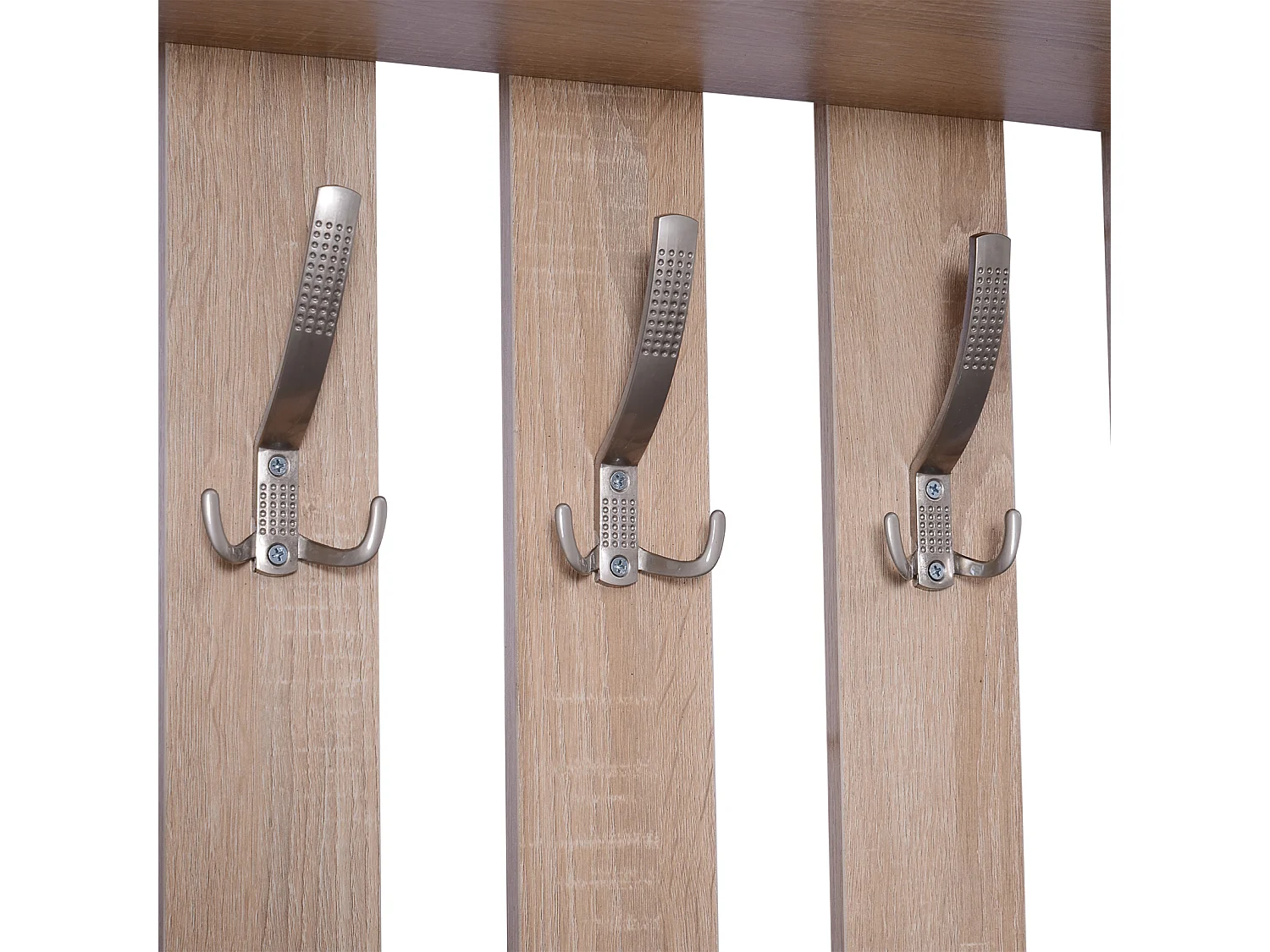 Set appendiabiti 3 in 1 con specchio e scarpiera in legno