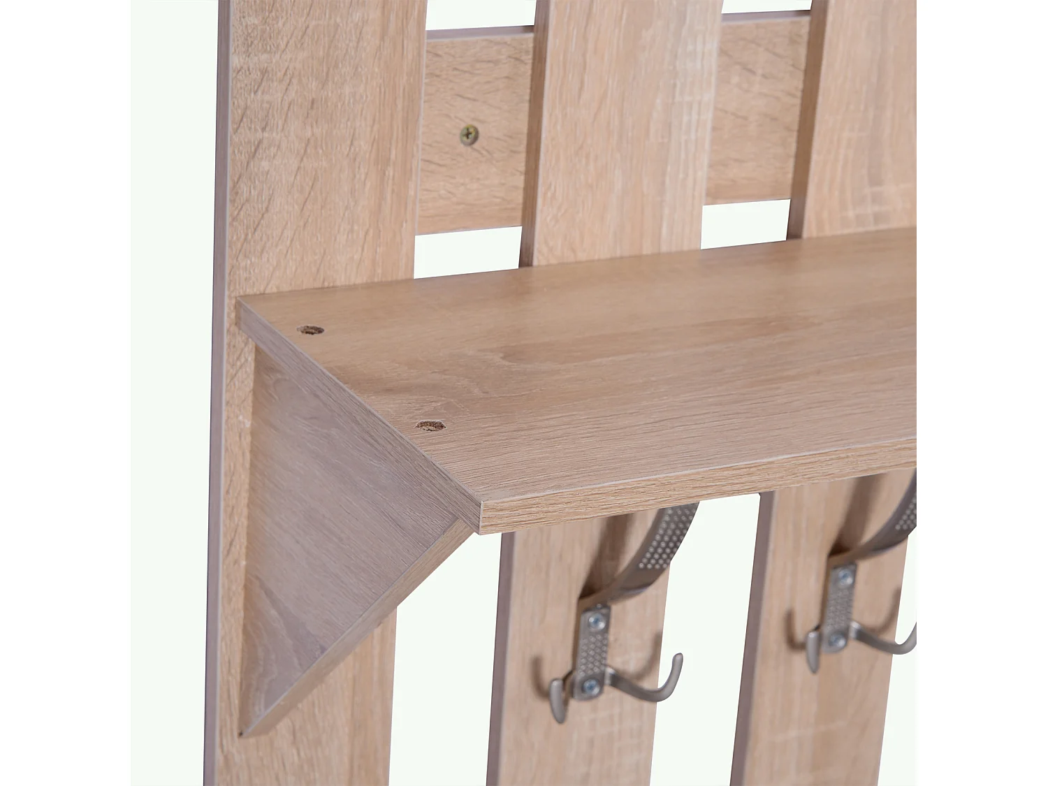 Set appendiabiti 3 in 1 con specchio e scarpiera in legno