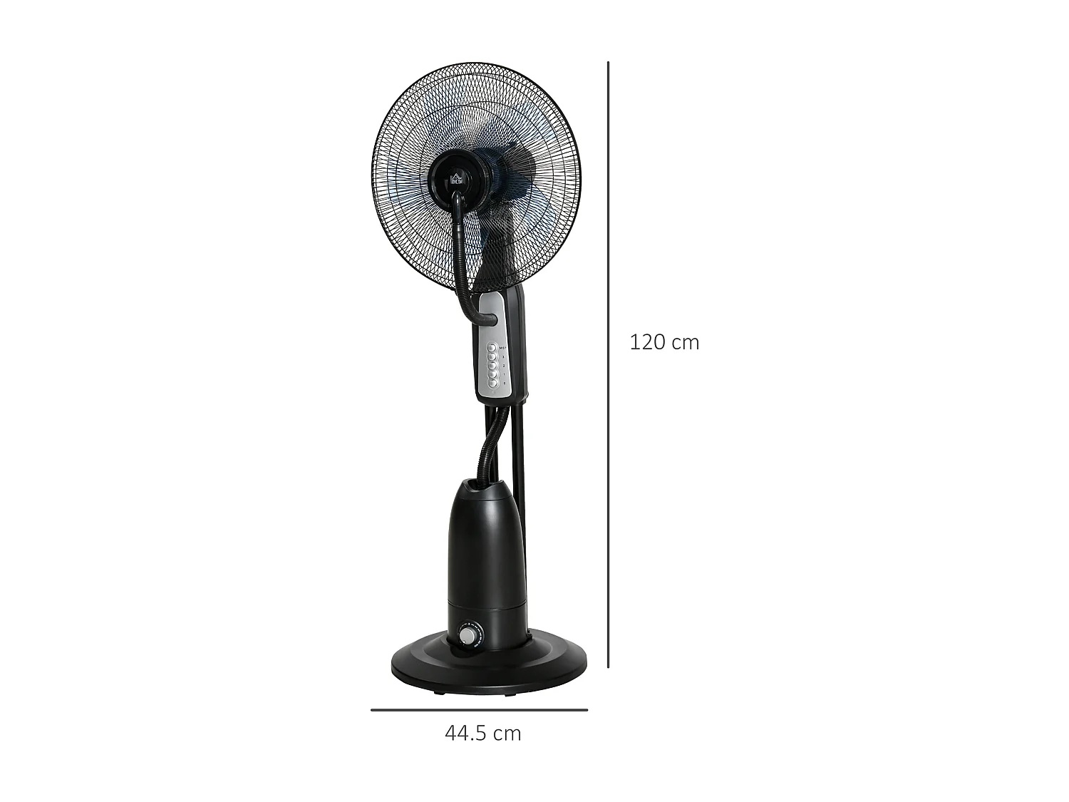 Ventilatore nebulizzatore 90w a 4 ruote con serbatoio 2.8l e 4 velocità