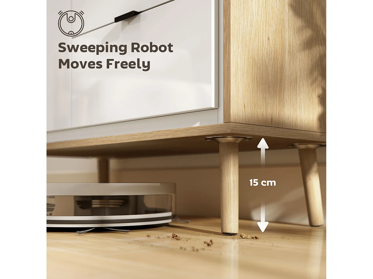 Credenza cucina con 3 cassetti e armadietto mobile cucina moderno