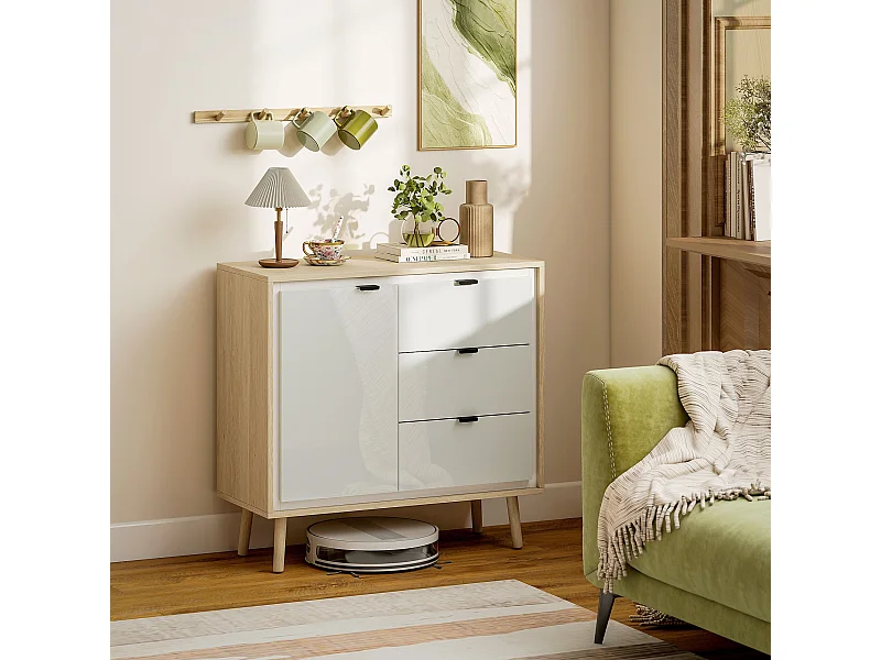 Credenza cucina con 3 cassetti e armadietto mobile cucina moderno