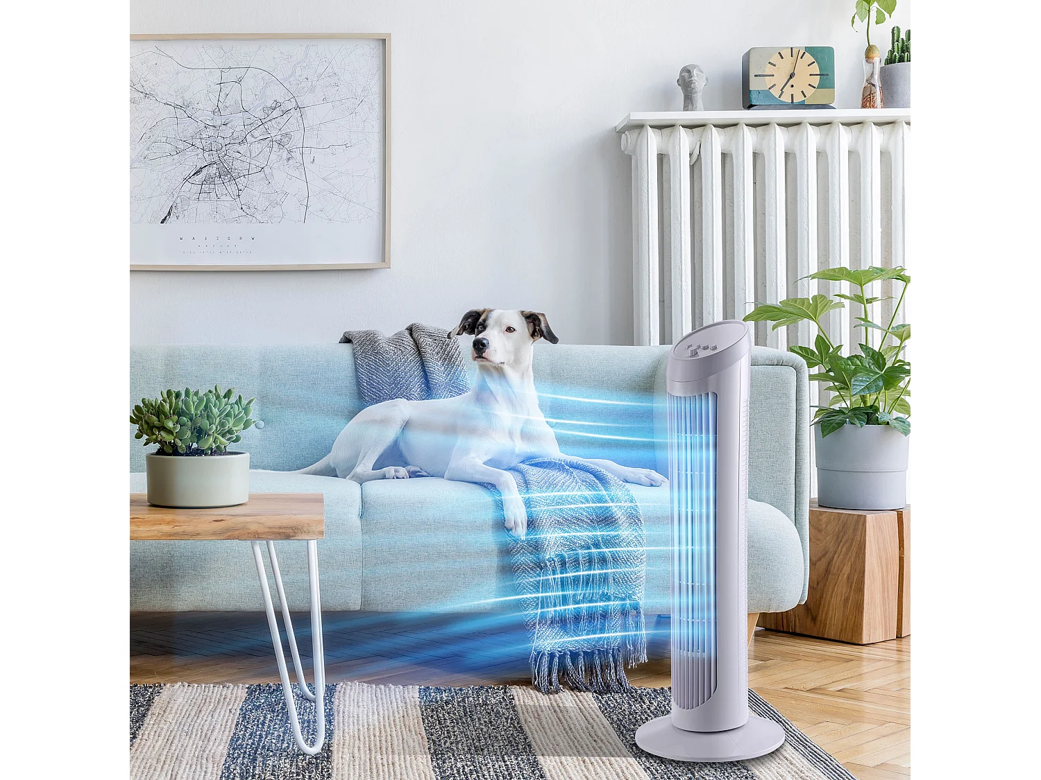 Ventilatore a torre oscillante da 45w a 3 velocità