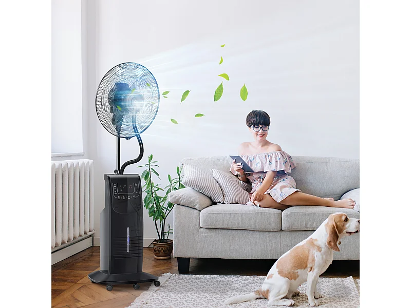 Ventilatore nebulizzatore con telecomando da 5m timer 12h e oscillazione 70°