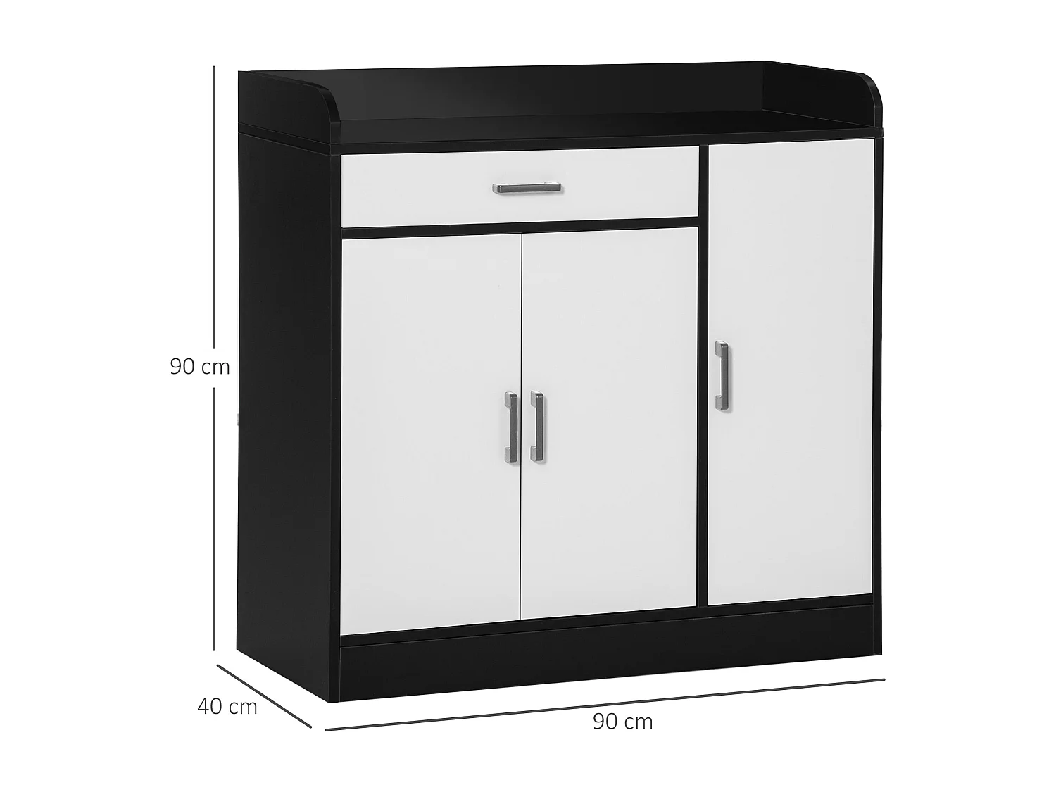 Mobiletto da cucina moderno in mdf con 2 armadietti