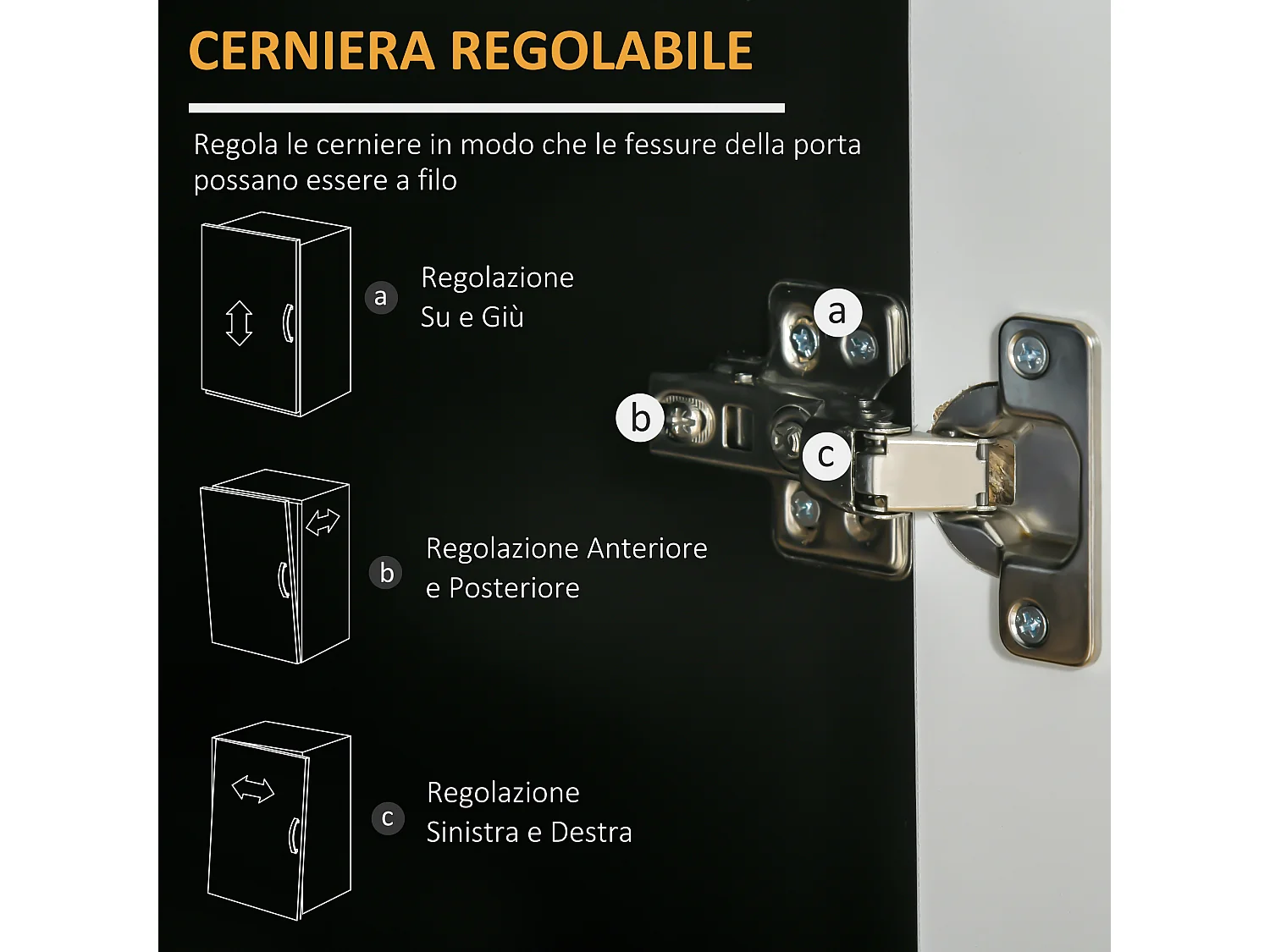 Mobiletto da cucina moderno in mdf con 2 armadietti