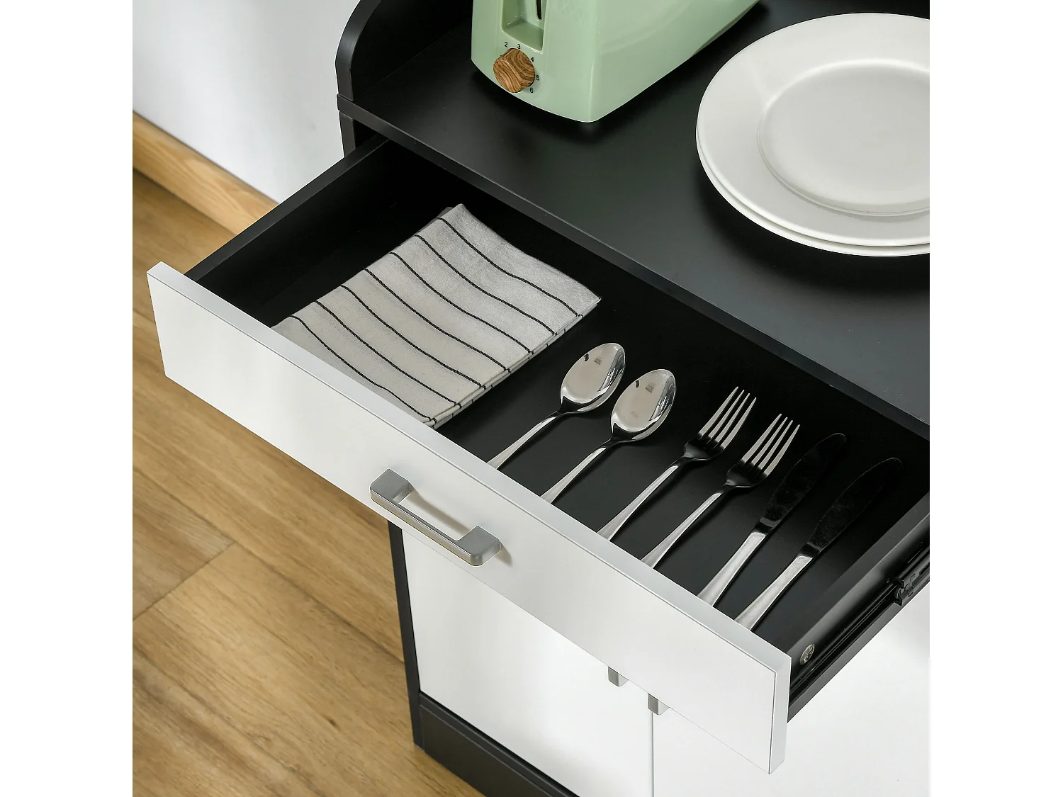 Mobiletto da cucina moderno in mdf con 2 armadietti