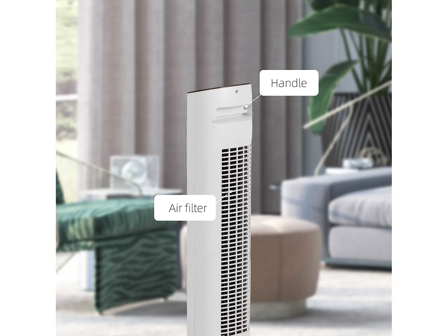 Ventilatore a torre con telecomando e 3 velocità ventilatore a colonna