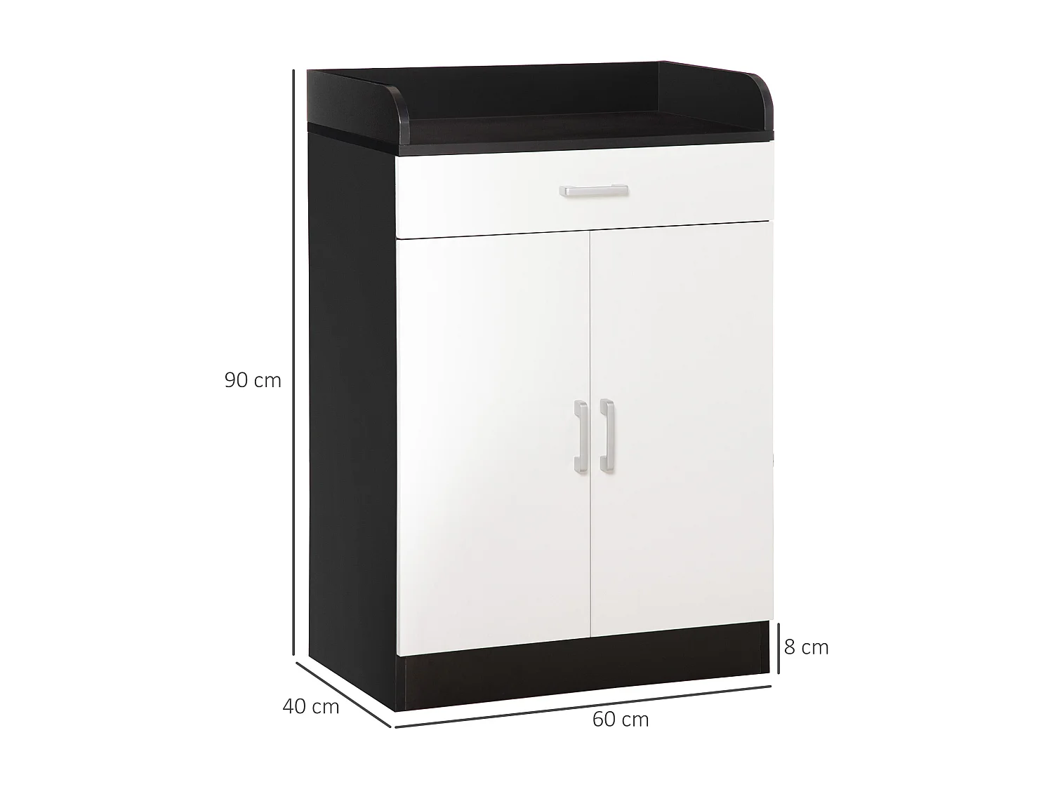 Mobiletto con cassetto di legno con ripiano regolabile