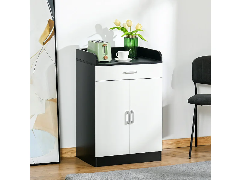 Mobiletto con cassetto di legno con ripiano regolabile