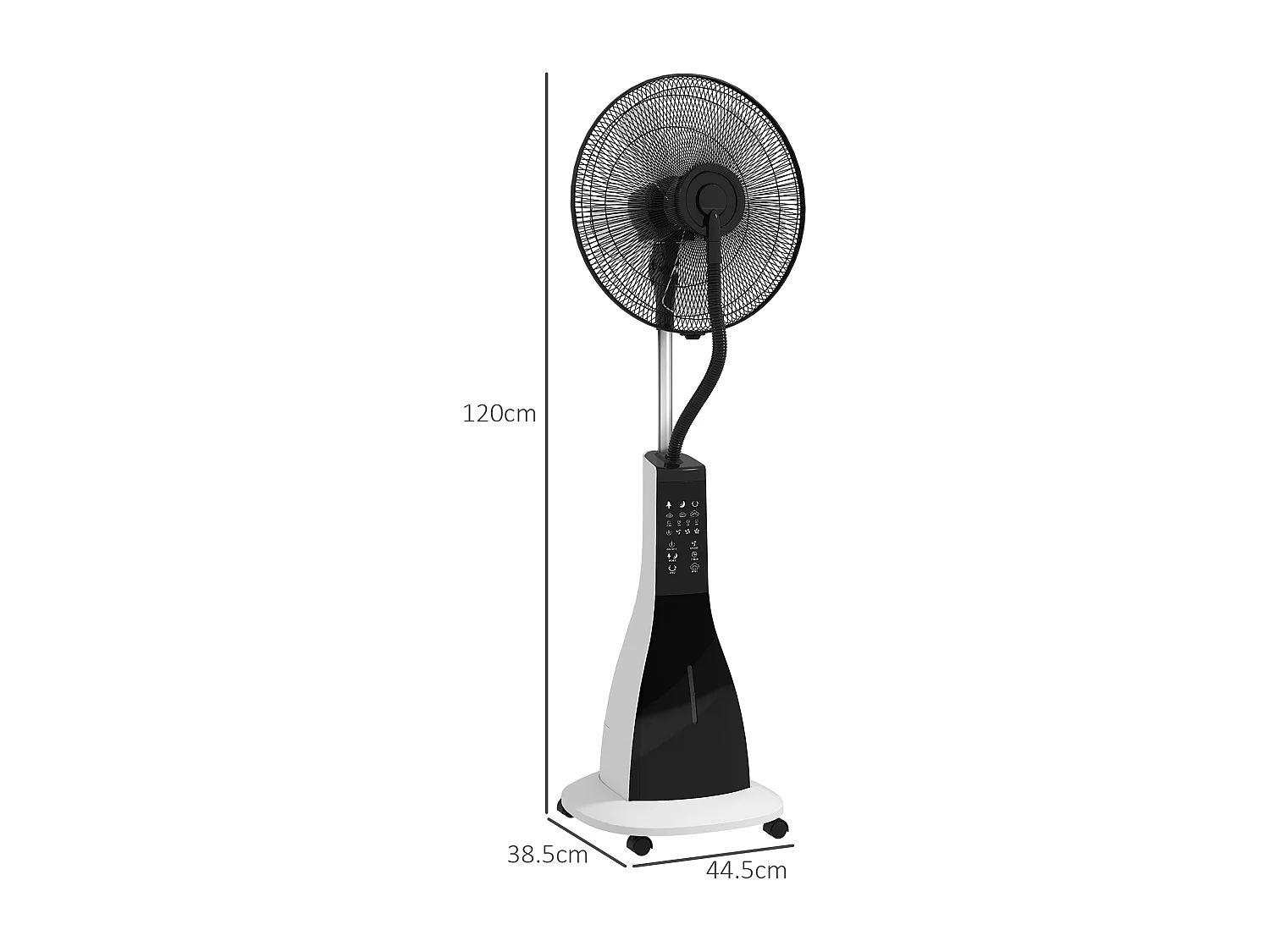 Ventilatore nebulizzatore con serbatoio 3l timer, 3 modalità e 3 velocità