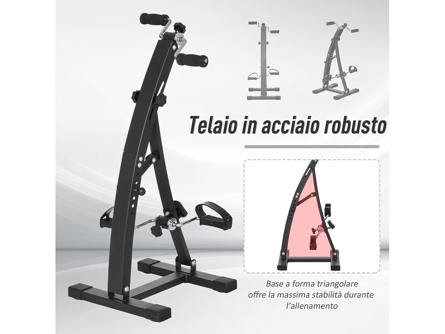 Pedaliera per gambe e braccia regolabile con schermo led nero
