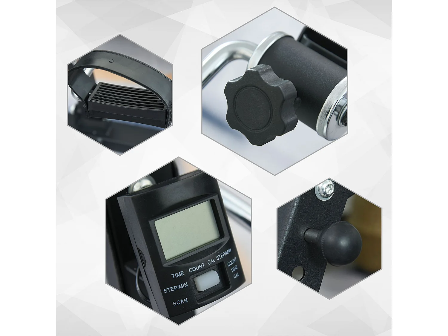 Pedaliera per gambe e braccia regolabile con schermo led nero