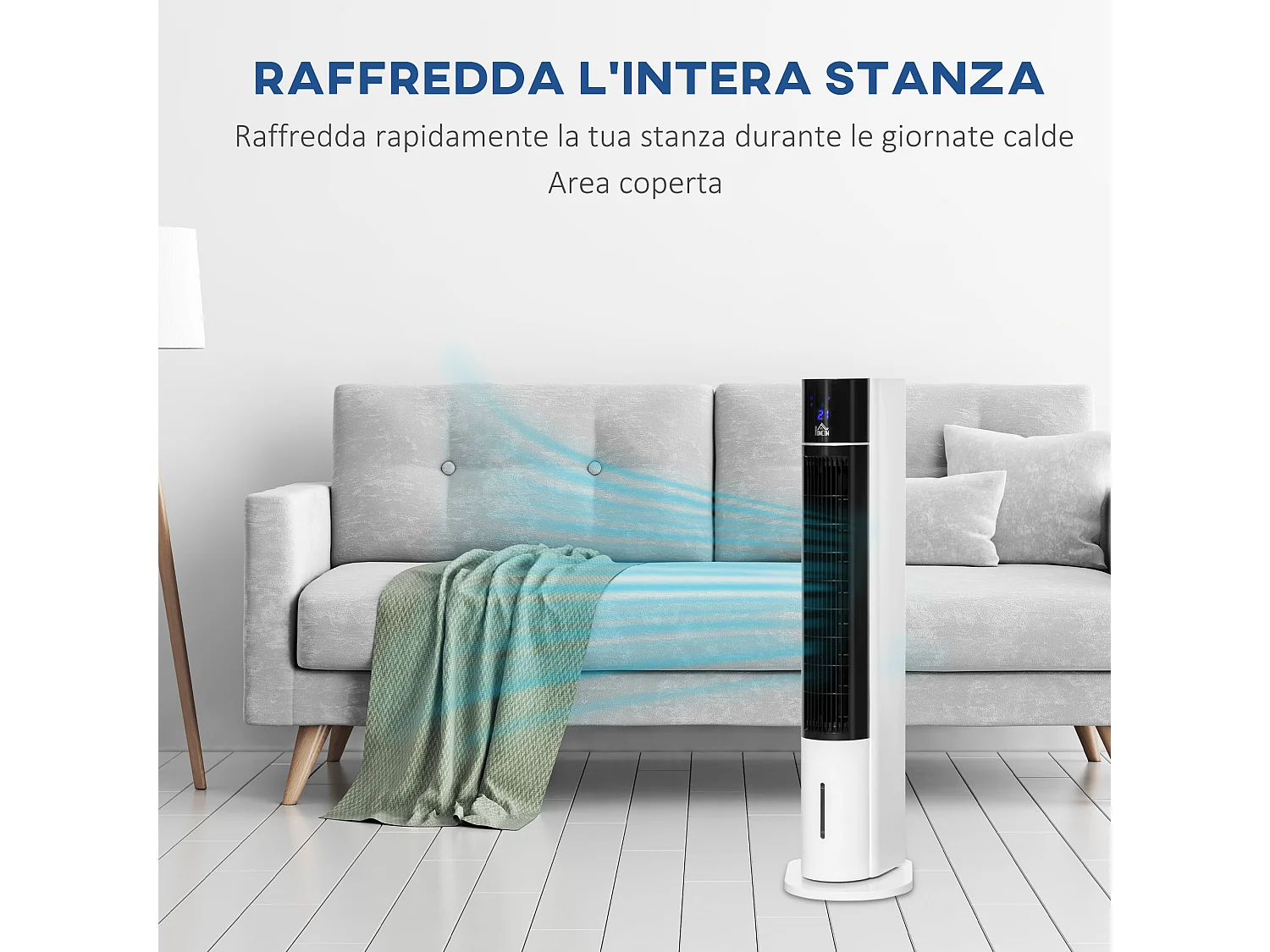 Ventilatore a torre raffrescatore evaporativo 3 modalità e 3 velocità