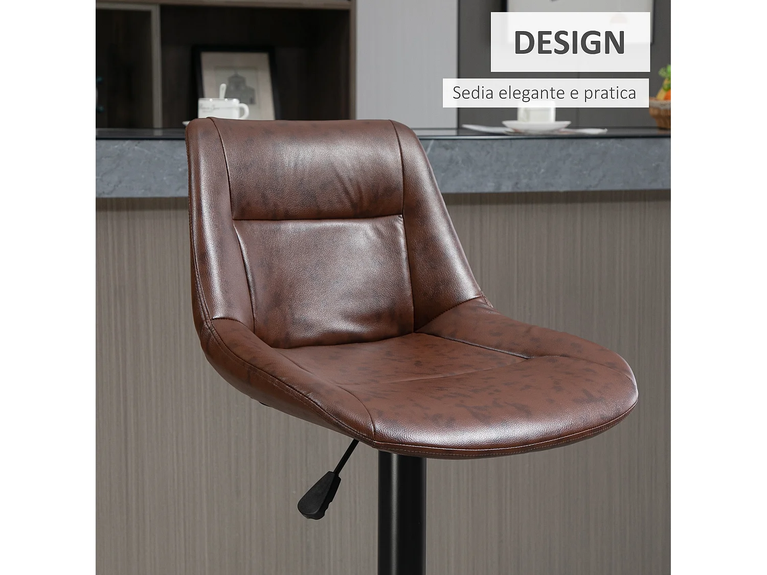 Set 2 sgabelli bar con altezza regolabile sgabelli alti cucina in finta pelle