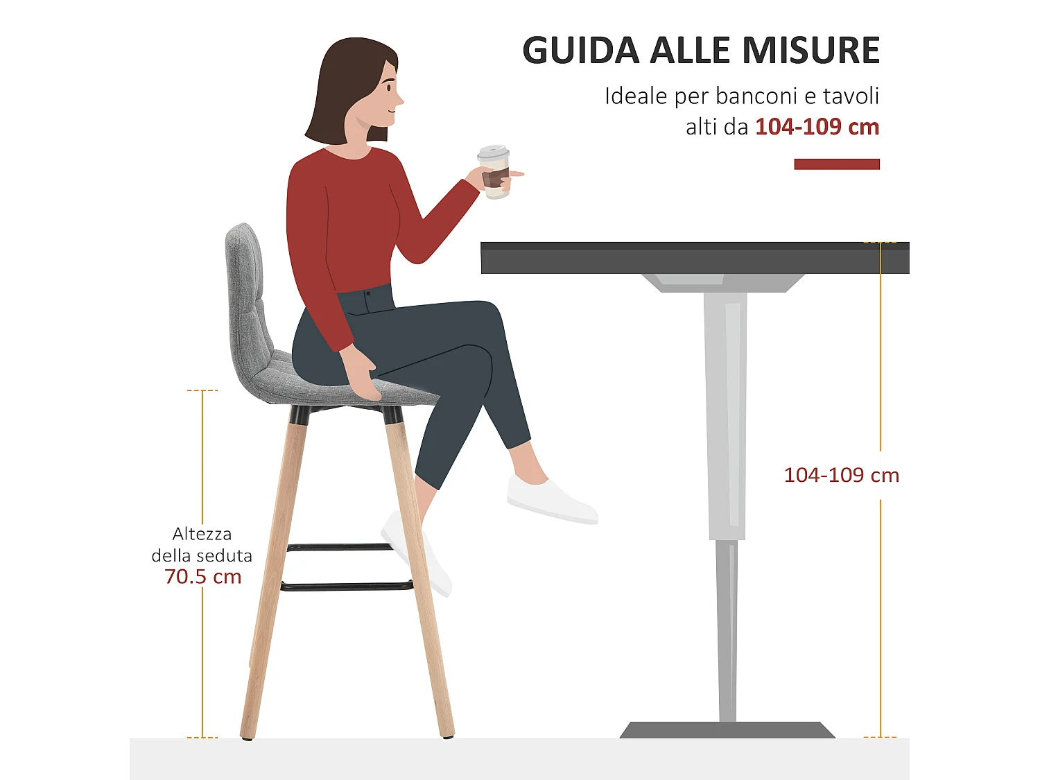 Set 2 sgabelli da bar imbottiti poggiapiedi e schienale grigi