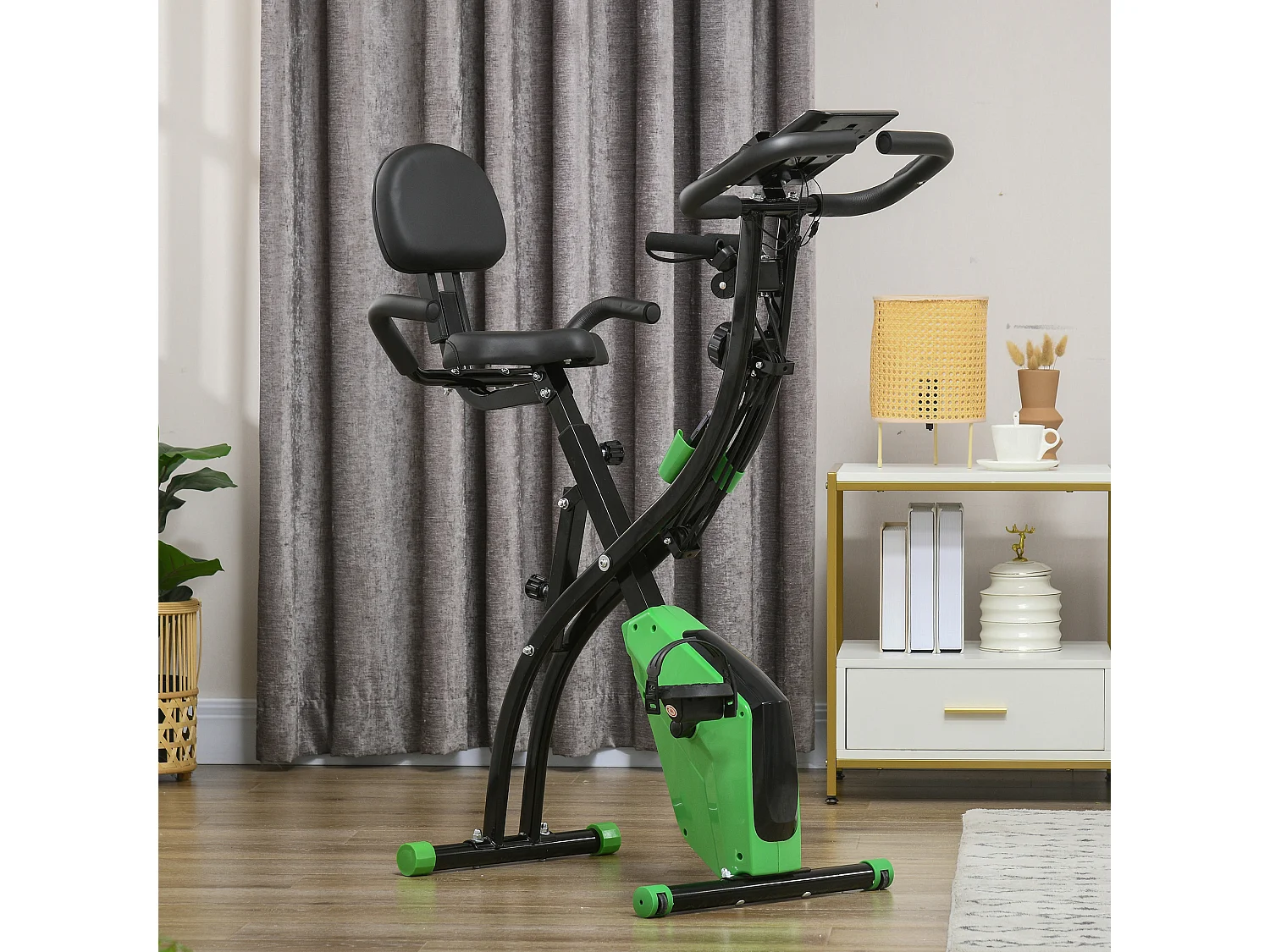 Cyclette pieghevole 2 in 1 resistenza 8 livelli e schermo lcd