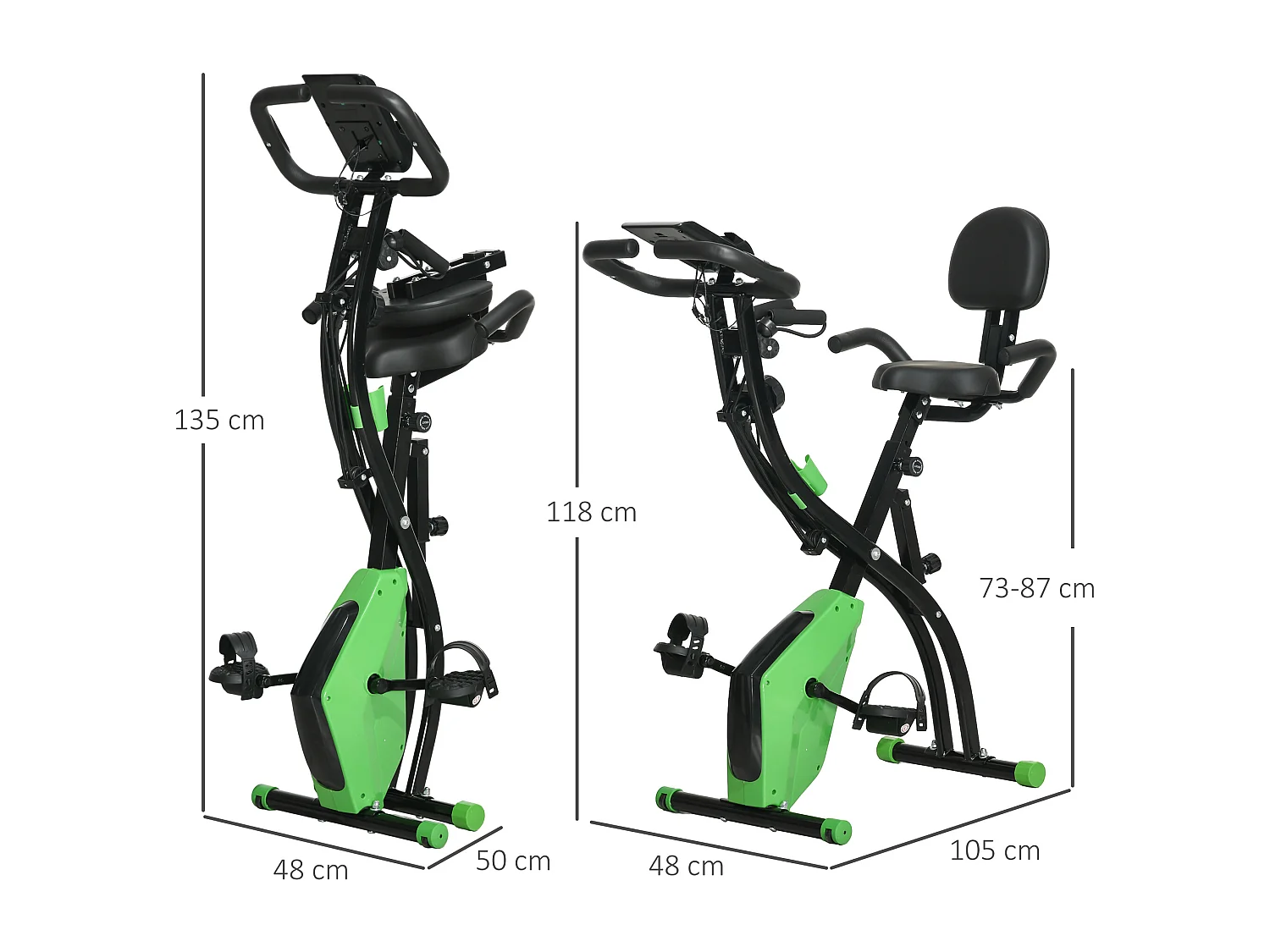 Cyclette pieghevole 2 in 1 resistenza 8 livelli e schermo lcd