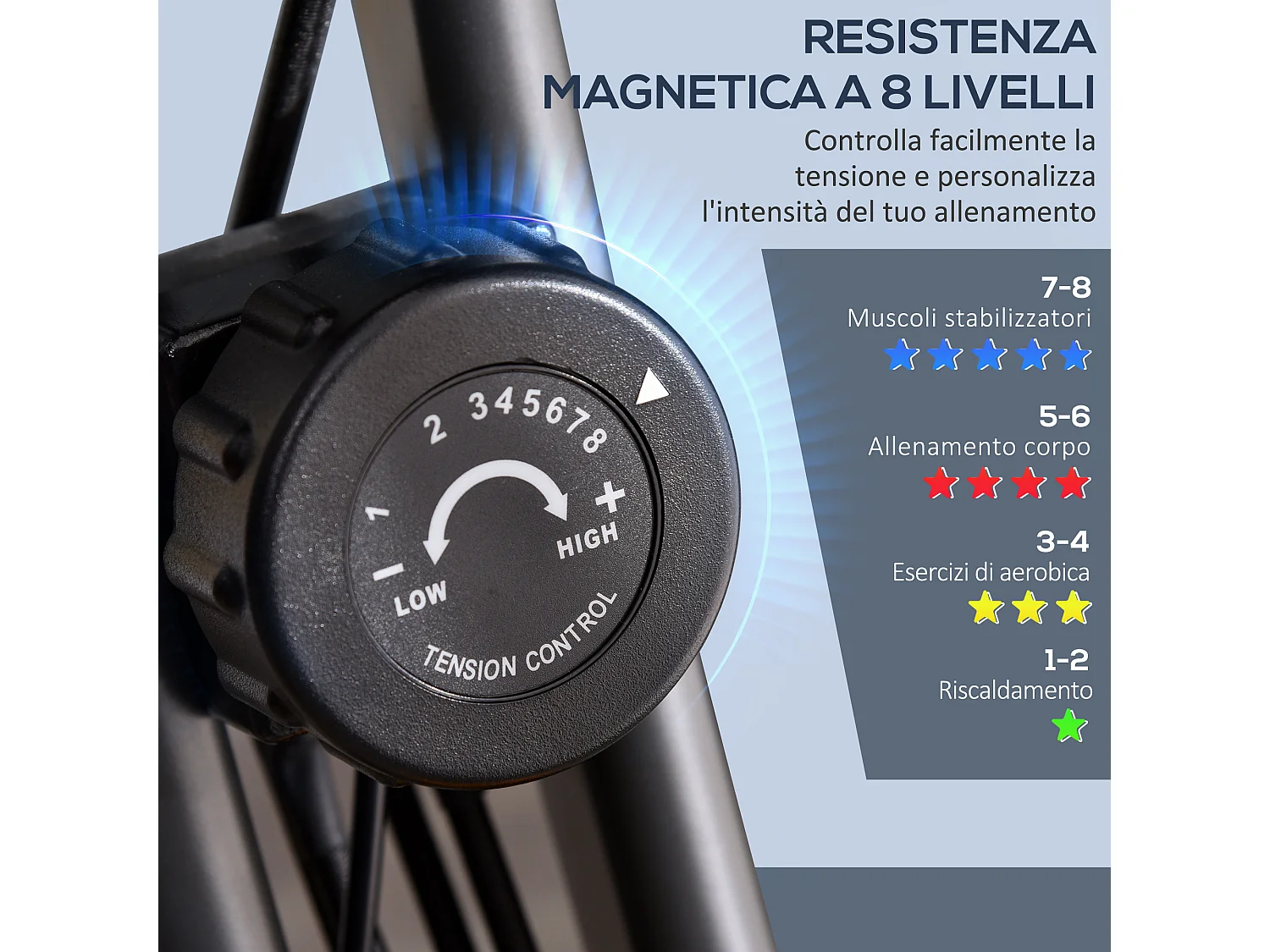 Cyclette pieghevole 2 in 1 resistenza 8 livelli e schermo lcd
