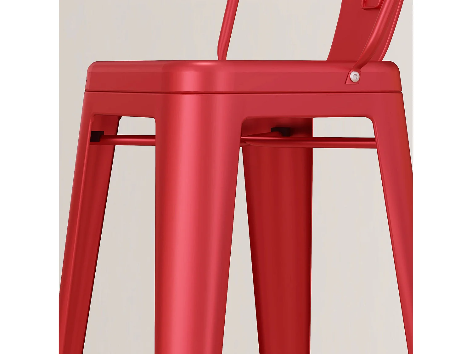Set 2 sgabelli da bar con schienale rimovibile e poggiapiedi rosso