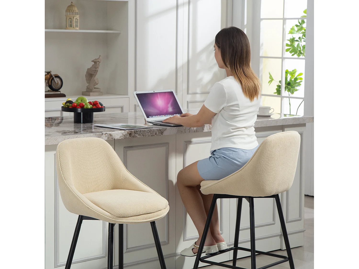 Set 2 sgabelli bar con schienale e braccioli sgabelli cucina girevole a 360°