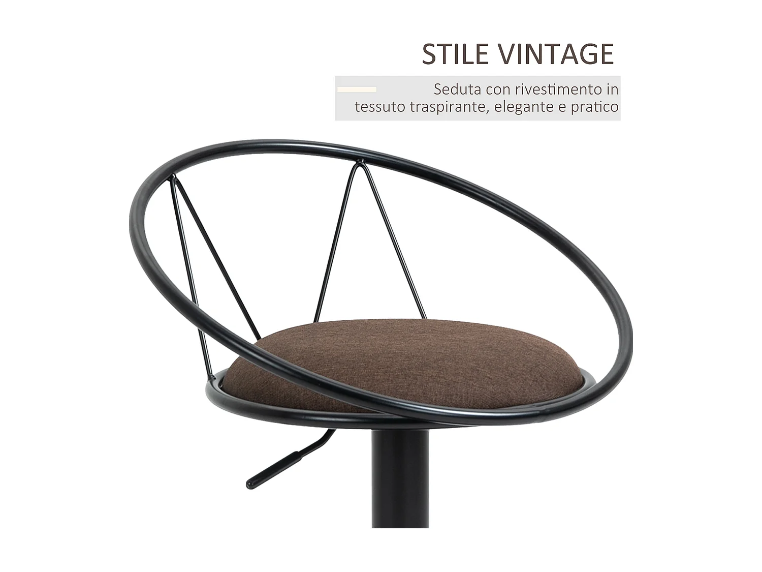 Set 2 sgabelli da bar girevoli altezza regolabile e poggiapiedi