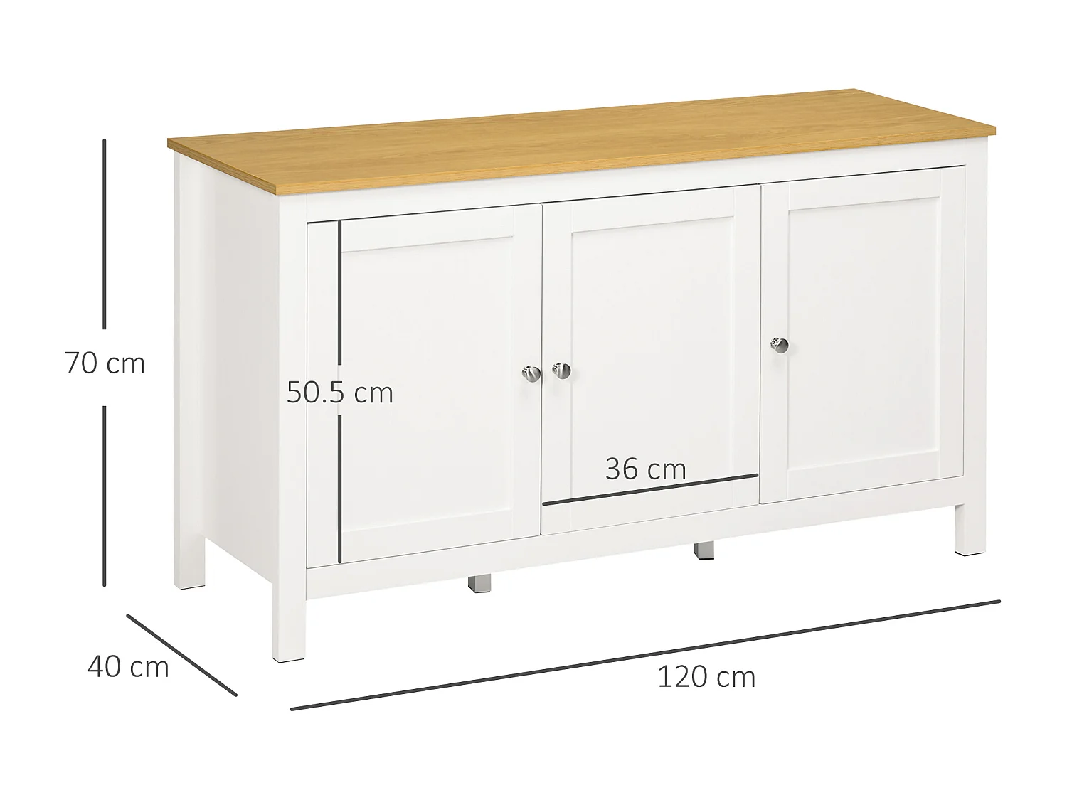 Credenza cucina con 3 ante mobile cucina moderno con ripiano regolabile