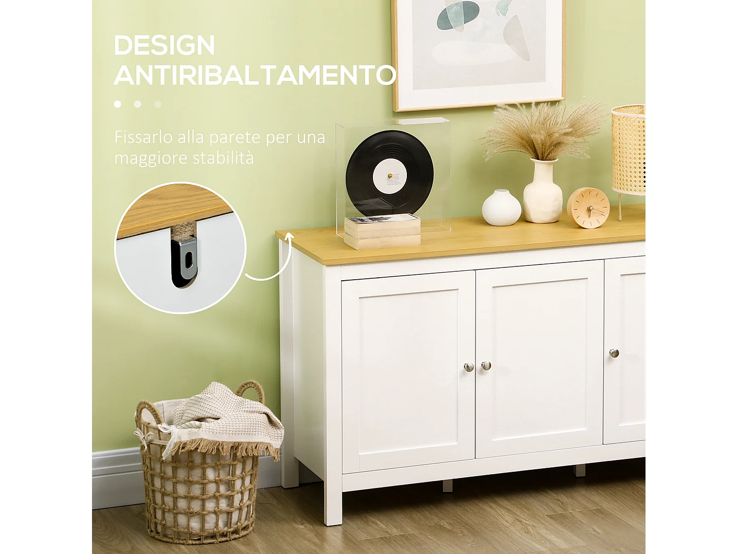 Credenza cucina con 3 ante mobile cucina moderno con ripiano regolabile