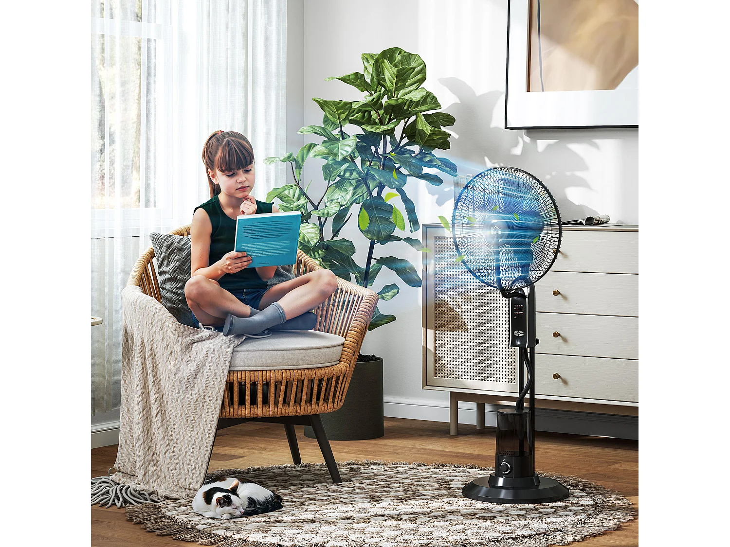 Ventilatore nebulizzatore con serbatoio da 3.2l, 3 modalità e 3 velocità