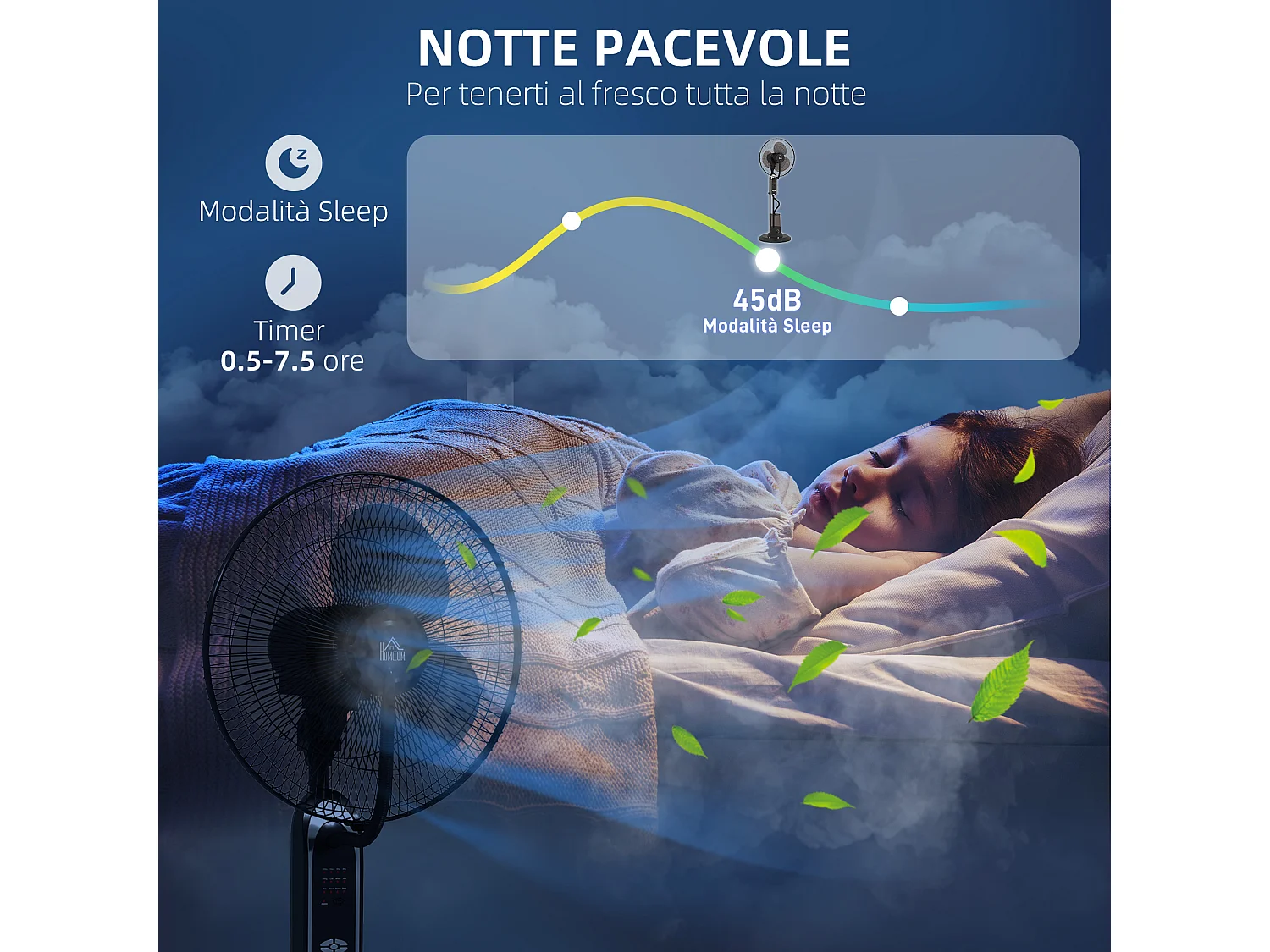 Ventilatore nebulizzatore con serbatoio da 3.2l, 3 modalità e 3 velocità