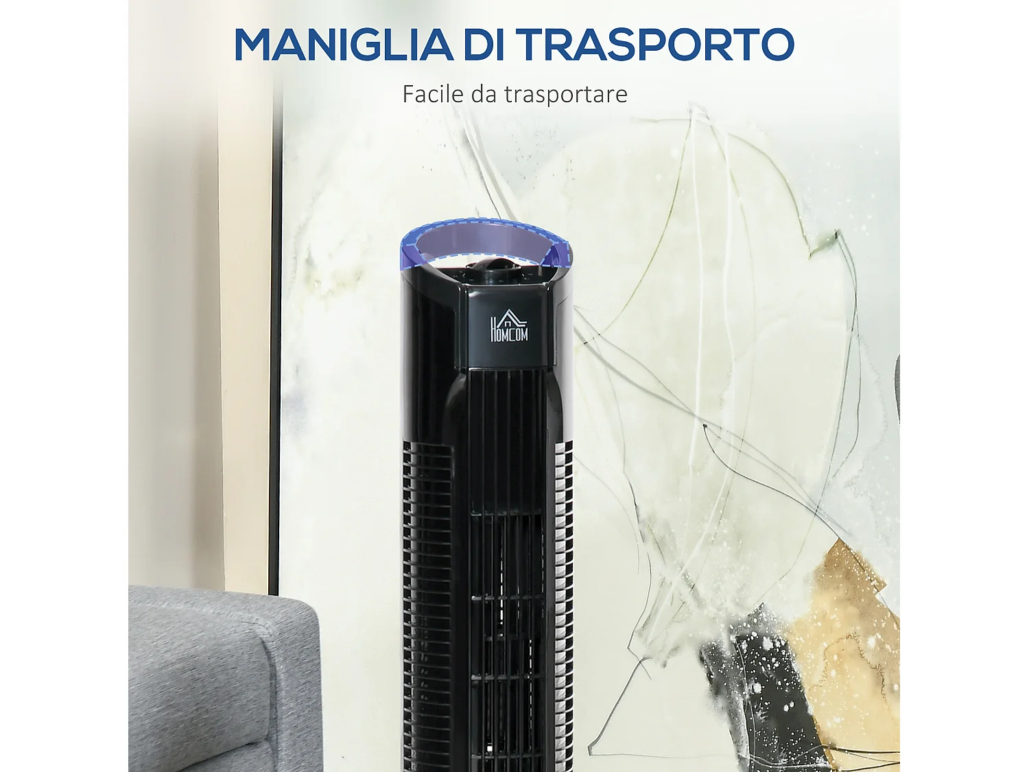 Ventilatore a colonna moderno 3 velocità con oscillazione 70°