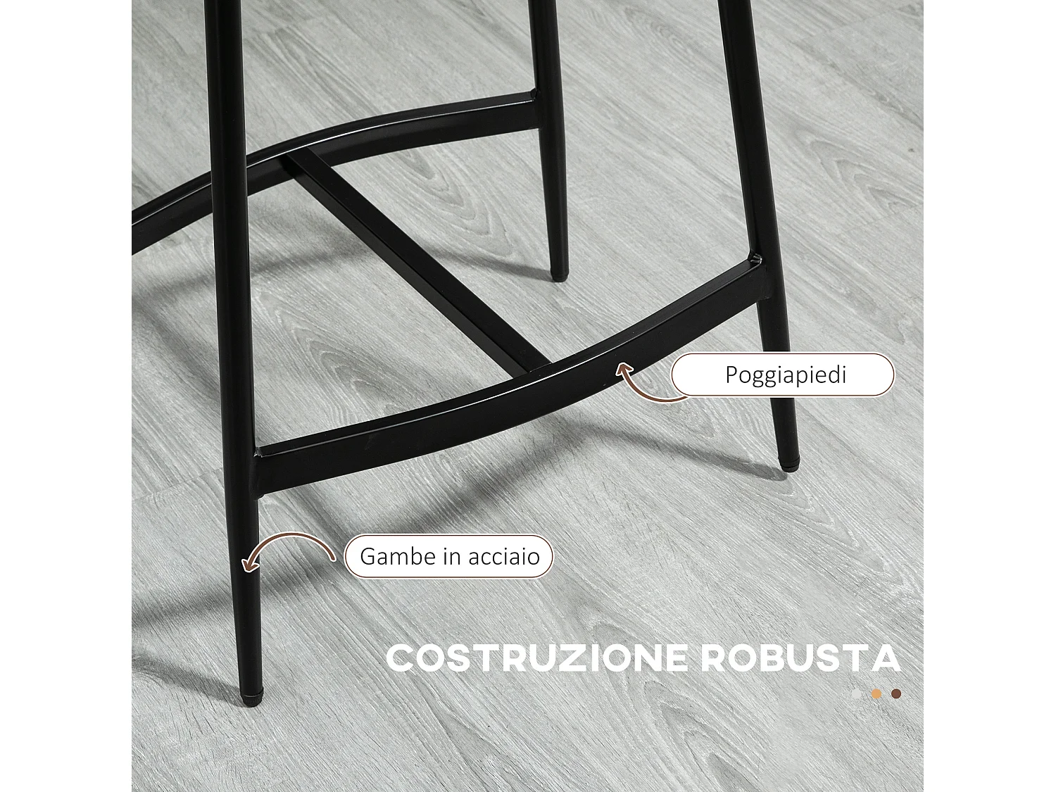 Set 2 sgabelli bar in stile industriale con poggiapiedi sgabelli alti cucina