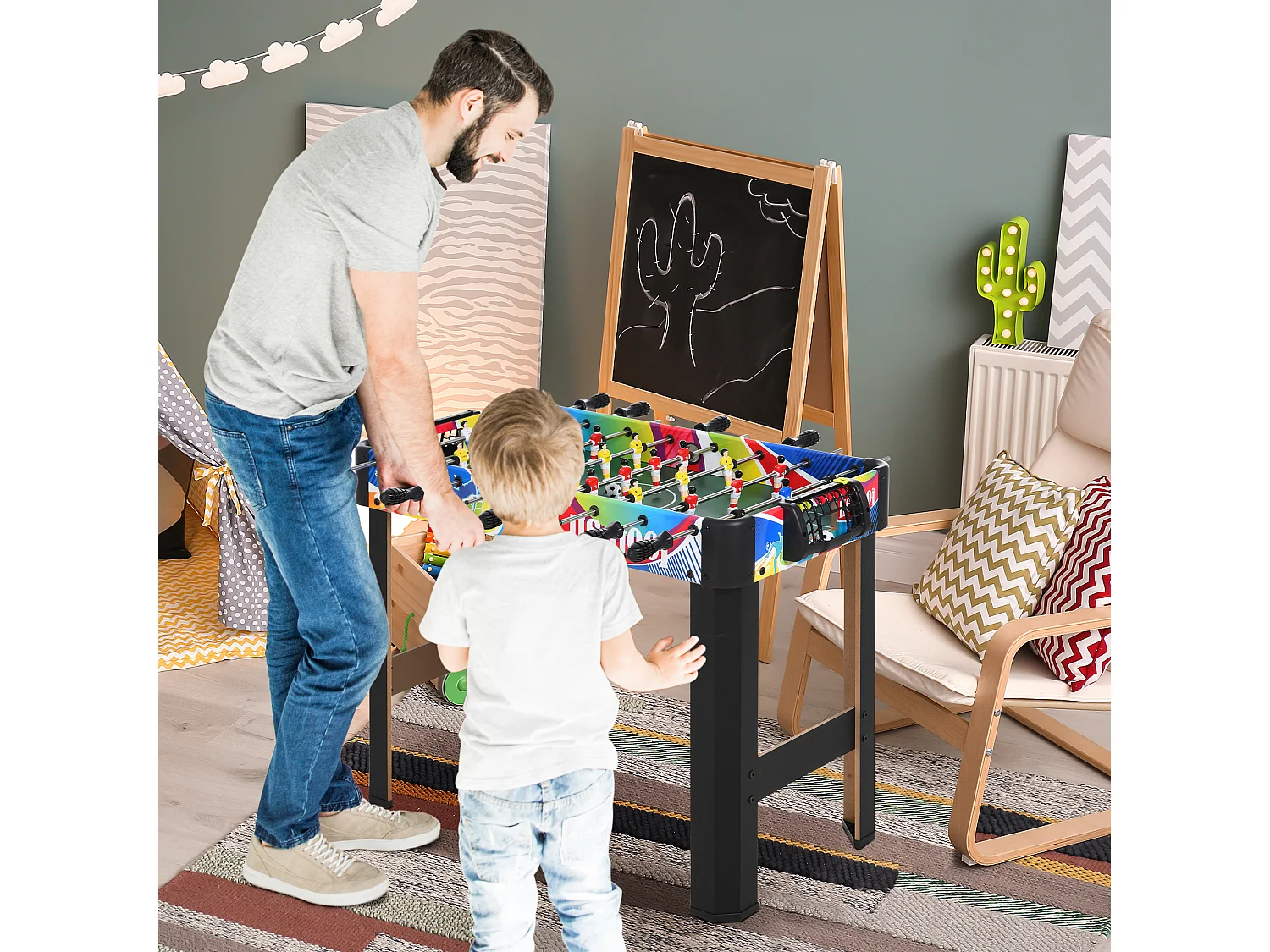 Calcio balilla classico con 2 tabelloni segnapunti 86.5x43.5x63 cm