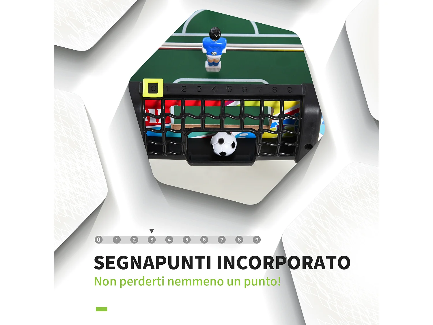 Calcio balilla classico con 2 tabelloni segnapunti 86.5x43.5x63 cm