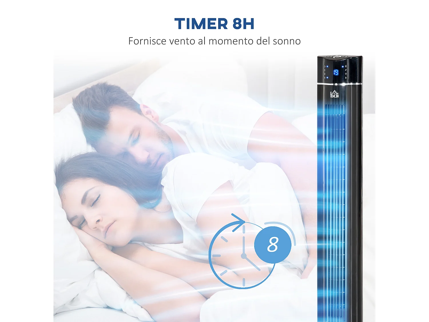 Ventilatore a torre ionizzatore 60w con 3 velocità