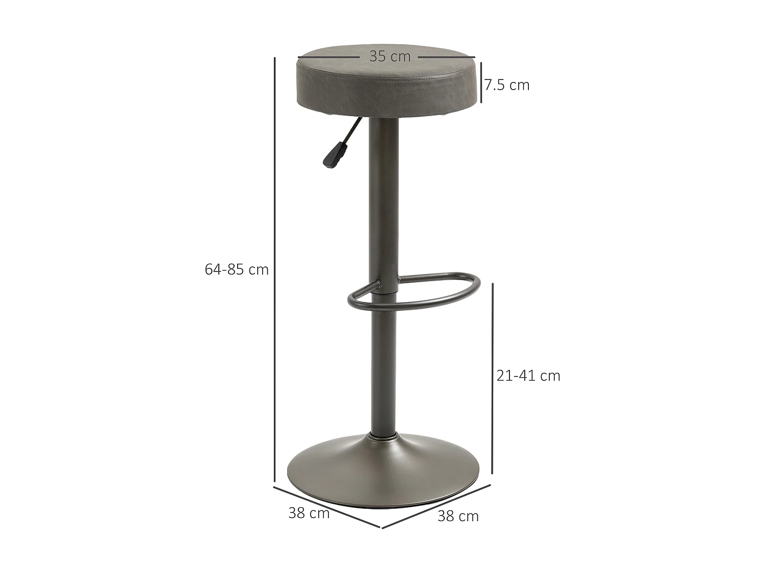 Set 2 sgabelli alti girevoli con poggiapiedi altezza regolabile