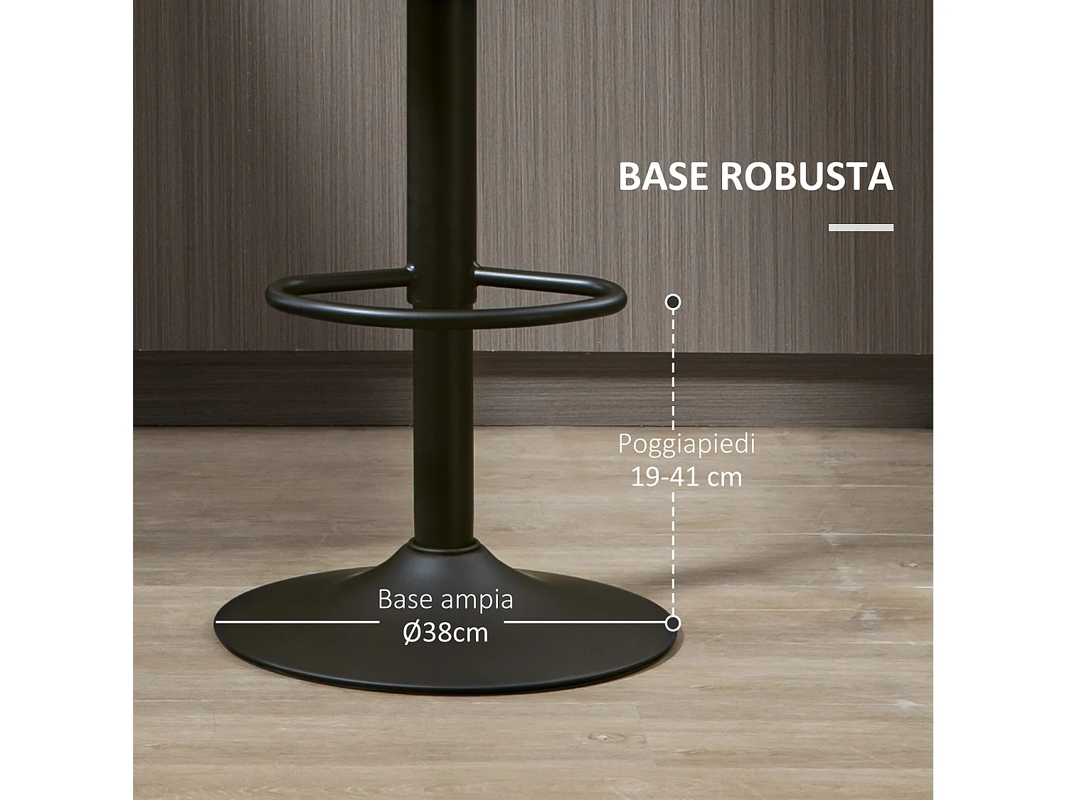 Set 2 sgabelli alti girevoli con poggiapiedi altezza regolabile