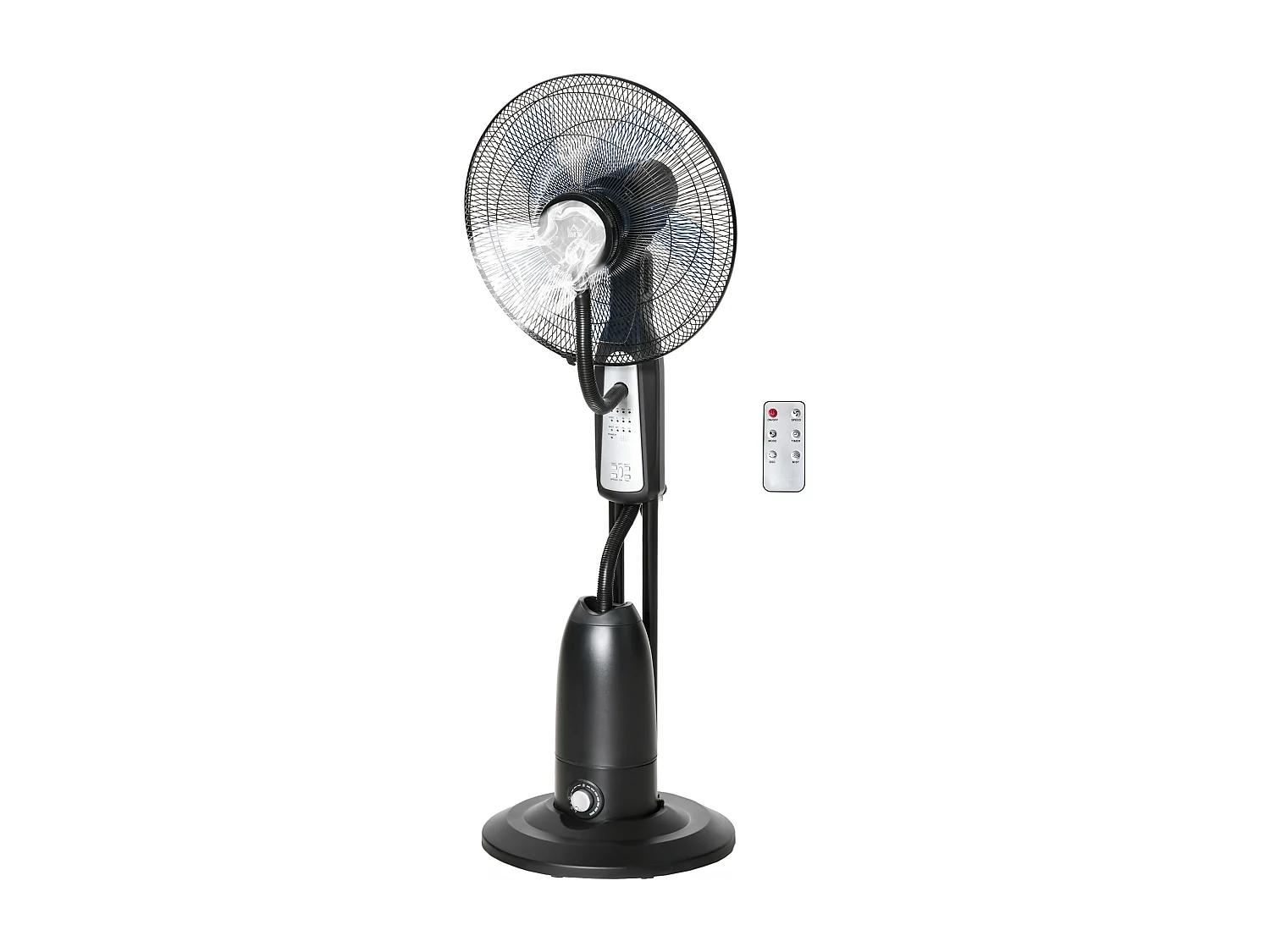 Ventilatore nebulizzatore e deumidificatore oscillante 70° con 3 modalità telecomando e timer 7.5h