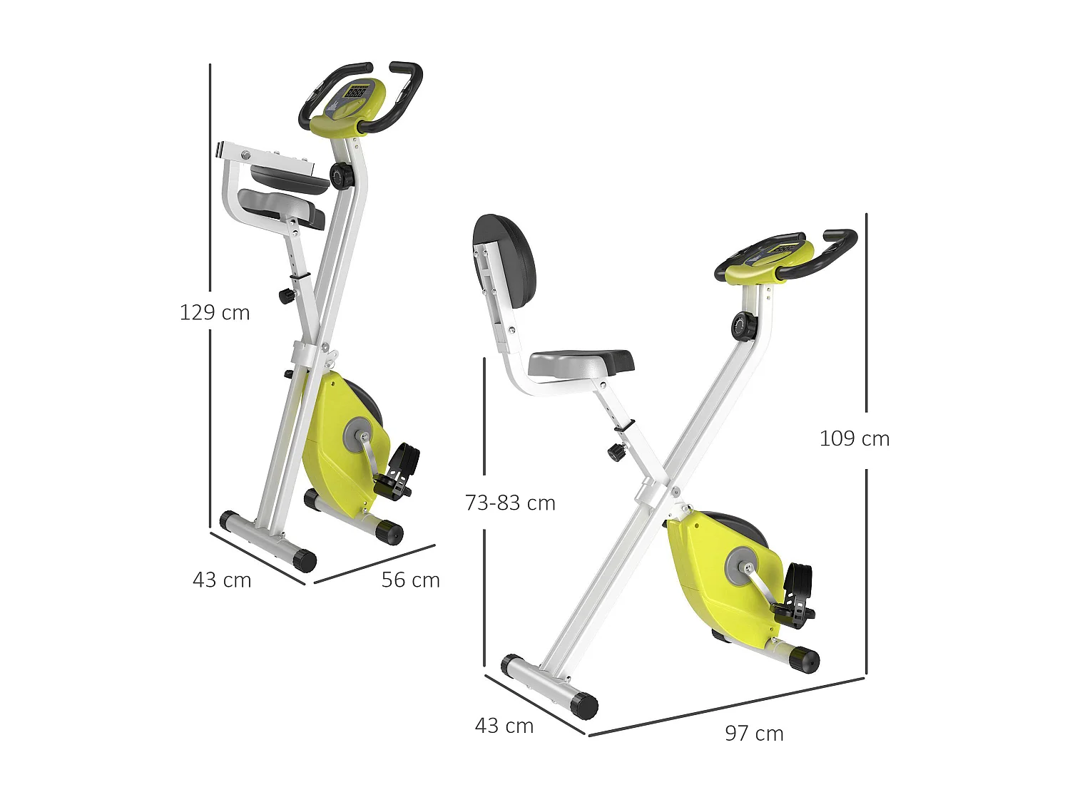 Cyclette pieghevole magnetica con 8 livelli di resistenza
