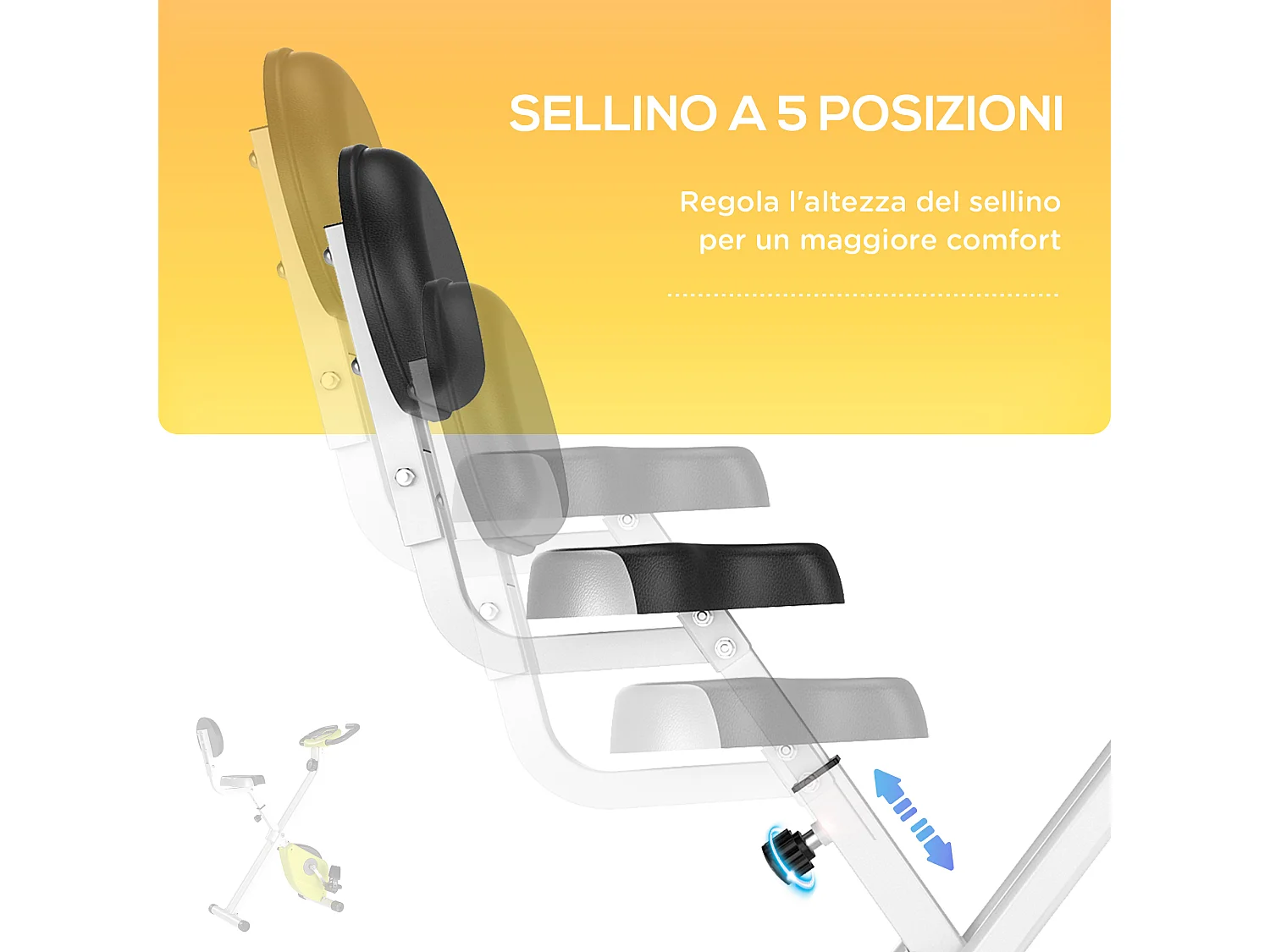 Cyclette pieghevole magnetica con 8 livelli di resistenza