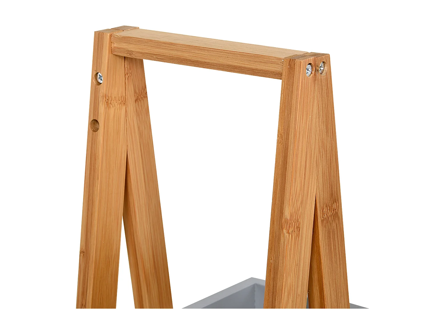 Scaffale bagno in MDF e bambù con 3 mensole grigio