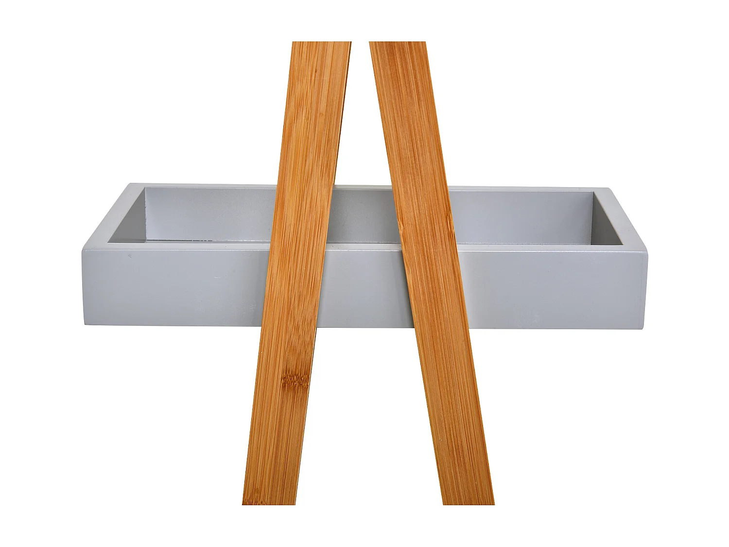 Scaffale bagno in MDF e bambù con 3 mensole grigio