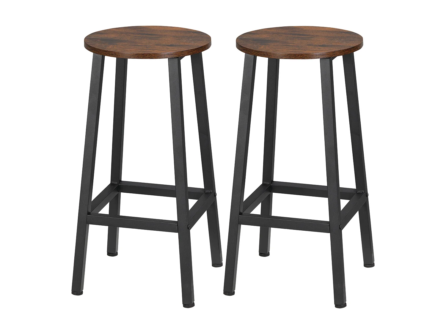 Set 2 sgabelli da bar con poggiapiedi e piano d'appoggio liscio